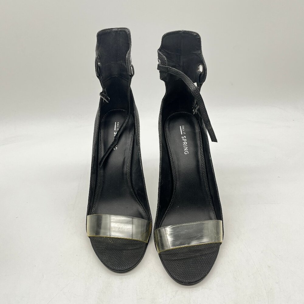 Call It Spring Black Sandal Toe Heels - Picture 2 of 9